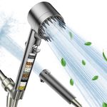 Filtered Shower Head with Handheld, High Pressure Multiple Spray Showerhead with ON/OFF Switch and 18-Stage Water Softener Filters for Hard Water, Remove Chlorine, Power Spray to Clean Tub, Tile & Pet