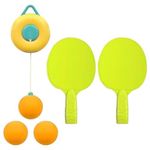 BELOXY Kids Indoor Hanging Table Tennis Trainer Set, 2 Rackets & 3 Balls, Adjustable Height Self Training Game (Pack of 1)