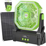 Cawevon 10000mAh Solar Fan,Camping 