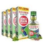 DiCLOWiN Knee Oil 150ml | 25% Extra - Mega Saver Pack | Provides Joint, Knee, Ortho Pain & Arthritis Relief with Deep Penetrating Action for Lasting Comfort & Mobility | Unique Bottle, Non-Greasy Oil, Effective, Rich Aroma (Pack of 4)