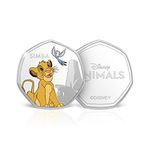 Disney Gifts 50p Shaped Silver Coin Limited Edition Lion King Collectable Simba