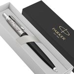 Parker Jotter Ballpoint personalised parker pen engraved In Classy Gift Box Ideal Anniversary, Birthday or Fathers Day Gift Perfect For Men & Women Engraved Parker Pen With Laser Engraving (Black)