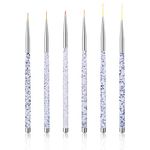 Sibba Water Activated Eyeliner Brush Applicators Eye Makeup Angled Fine Point Plastic Wands Halloween Cosmetic Tool Small Palette Liner Micro Thin Eyebrow Set Nail Art Painting Pen (6 Pcs Transparent)