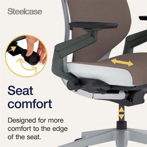 Steelcase Gesture Ergonomic Office Chair – 360° Armrests, 3D Lumbar, Mocca