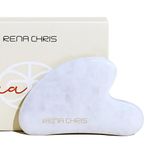 Rena Chris Gua Sha Facial Tools, Natural Jade Stone Guasha, Manual Massage Sticks for Jawline Sculpting and Puffiness Reducing, Gua Sha Scraping Massage Tool, Skin-Care Tool (White)