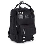 SEVENTEEN LONDON – Urban Black 'Camden' Backpack with a Modern, Multi-Wearable Design – Fits Laptop up to 13”