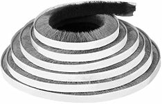 MILEQEE Door Brush Seal, 33Feet, Felt Pile Weather Stripping for Doors, Weather Strip for Windows Cabinet, Self Adhesive Draft Blocker, Dust Stopper Sliding Door Seal Winter, Grey 10m