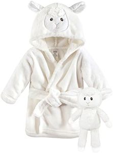 Luvable Friends Unisex Baby Plush Bathrobe and Toy Set, Lamb, 0-9 Months