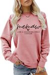 ESIKAH Memaw Like A Grandma Only Cooler Sweatshirt Women Casual Crewneck Long Sleeve Pullovers Tops Funny Nana Shirt Gift, Rose, X-Large