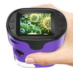 1000X Handheld Digital Microscope for Kids - 4K 2.0" Screen, Rechargeable Mini Labster Portable Pocket Scope, Includes Slides Kit - Science Gadget Edu Gift for Children Ages 4-12 (Purple)