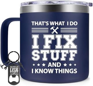 Fufendio Gifts for Dad - Cool Birthday Gifts for Men - I Fix Stuff and I Know Things Mug 14oz - Birthday Christmas Fathers Day Gift for Him Grandpa Uncle Brother Husband
