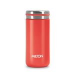 Milton Shiny 200 Thermosteel Insulated Water Bottle, 200 ml, Red | Hot and Cold | Leak Proof | Office Bottle | Sports | Home | Kitchen | Hiking | Treking | Travel | Easy to Carry | Rust Proof