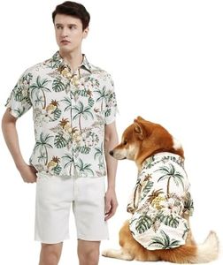 Dog Shirt Hawaiian Dog and Cat Summer T-Shirts Dog Style Floral Breathable Cool Clothes Hawaiian Shirts for Dogs and Cats Owner and Pet Shirts are Sold Separately