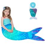 WERNNSAI Mermaid Tail Blanket for Girls Kids - Mermaid Wearable Blankets with Sequin Coin Purse All Seasons Mermaid Tails Sleeping Bags Soft Flannel Snuggle Blanket for Toddler Teens Birthday