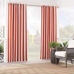 WAVERLY Solstice Stripe Thermal Insulated Darkening Single Panel Drape Blinds Backyard, 52" x 84", Chili