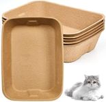 5 Pack Small Disposable Litter Kitten Box Disposable Cat Litter Tray Paper Cat Litter Box for Indoor Outdoor Small Animals Cat, Hamster, Guinea Pig, Mice, Bunny and More, 16.1 x 11.2 x 3.7 Inches