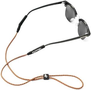 Pilotfish Leather Sunglasses Strap - Glasses Retainer Cord for Men or Women, Secure Chain Eyeglass or Sunglass Holder (Tortoise)