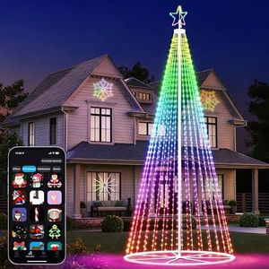 Curoee Christmas Light Show Set, 20ft Prelit Christmas Tree, Smart Snowflake Lights, LED Christmas Lights App Control & Music Sync for Party Wedding Christmas Decorations Gifts