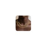 Relveo Layered Gold Necklaces for Women,14K Gold Stackable Choker Necklaces for Women Dainty Simple Necklace Set Layering Cuban Circle Pendant Chain Jewelry Set Trendy Necklace