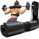 Squat Pad - Foam Barbell Pad for Squats Cushion, Lunges & Bar Padding for Hip Thrusts - Standard Olympic Weight Bar Pad - Provides Cushion to Neck and Shoulders While Training (Black)