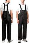 Niruoxn Waterproof Workwear Bib Rain Pants for Men Women Packable Rain Gear Outdoor Fishing Hiking Overalls Black