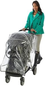 Nuby Travel System Weather Shield, Clear Plastic Stroller Cover with Storage Pocket & Vented Sides