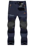 MAGCOMSEN Mens Work Pants Snowboard Pants for Men Ski Pants Winter Pants Fleece-Lined Pants Waterproof Pants Hiking Pants Mens Snow Pants Navy