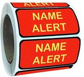 500Pcs Name Alert Medical Labels 1 x 2 Inch - Alert and Instruction Labels Medical Charts Patient Chart Labels,Red and Yellow (Name)