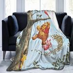 FASHIONDIY Winnie The Pooh Blanket Oversized Warm Adult Super Soft Blanket With Soft Anti-pilling Flannel For Adults & Kids 3D Print 60"x50"