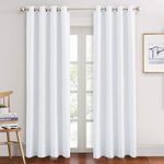 NICETOWN White Curtains for Living Room - Kids Curtains Girls Bedroom Privacy Assured Elegant Window Decoration (2 Panels Set, W55 x L80, Pure White)