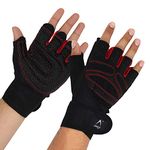 ArrowMax Spider Fitness Gym Gloves/Cycling Gloves with Wrist Support Grip and Breathable Glove Design Used for Weight Lifting, Pull Up, Crossfit, Cycling, Driving, Fitness, Gym Training (RED)