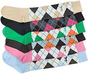 Britwear 6 x Ladies Women Equestrian Horse Riding Socks with Argyle Design, Assorted, 4.5-8 US