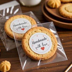 120 x Handmade With Love Sticker, Small Business Sticker, Handmade Business, Handmade Packaging Labels, 1.6" Bakery Round Stickers, Support Small Business