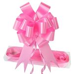 EDATOFLY 30 Pcs Large Pull Bows, Pull Bows for Gift Wrapping Large Gift Bows for Presents Gift Wrapping Bows Present Bows for Hampers Florist Wedding Christmas Party Car Baskets Bouquets (Pink)