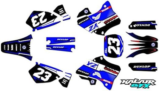 Kalair GFX Graphics Kit for Yamaha YZ250 (1996-2001) Viper Series Blue 9 Mil-Dirt Pit Bike Motorcycle Stickers,Dirtbike Racing Decal Automotive Motocross Accessories no Plastics