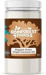 Rainforest Foods Organic Virgin Coconut Oil 1L for Cooking, Baking, Skin & Hair Moisturiser, Recyclable Tub