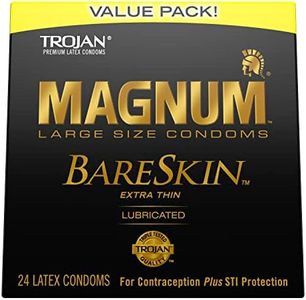 TROJAN Magnum BareSkin Premium Large Condoms, Comfortable and Smooth Lubricated Condoms for Men, America’s Number One Condom, 24 Count Value Pack