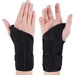 NuCamper Wrist Brace Carpal Tunnel Right Left Hand for Men Women, Night Wrist Sleep Supports Splints Arm Stabilizer with Compression Sleeve Adjustable Straps,for Tendonitis Arthritis Pain Relief