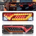 NWpangu LED Truck Tail Lights, LED Trailer Rear Light Brake Lights Turn Signal/Reverse/Running Lights Universal Pickups Camper Vans Flatbed RV Tail Lighting, 2PCS (KCWD-V24)