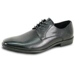 bravo! Men Dress Shoe King-7 Classic Lace-up Oxford Leather Sock Medium and Wide Width Black Size 10M