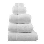 HOMESCAPES White Set of 2 Face Cloths 700 GSM Combed 100% Egyptian Cotton Towel 30 x 30 cm