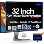 PxIn Phoenix Innovations 32 Inch (16:9) Privacy Screen Filter - NO Eye Strain | Anti-Blue Light + Anti-Glare | Privacy Screen Protector