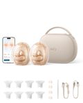 eufy Heated Massage Wearable Breast Pump S2 Pro, HeatFlow, Double-Sealed Flange, Nipple Light, DIY Rhythm, Full Milk & Leak Alerts, Wireless Charging Case, 7-Day Battery, App Control, 300 mmHg Suction