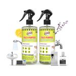 SOVI Multipurpose Vinegar Cleaner, Hard Water Stain Remover, Kitchen Degreaser, Bathroom Tile Cleaner, Limescale & Pet Odour Eliminator, Eco-Friendly Surface Spray, Lavender 500ml(Pack of 2)