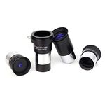 1.25 inch Plossl Telescope Eyepiece Set, with 4mm/10mm/ 25mm Plossl Eyepiece, a 2X Barlow Lens w/T Adapter.