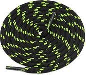 GRAH SANGRAH® Shoelaces for Hiking Shoes, Outdoor Walking Sneakers, Outdoor Hiking, Climbing, Basketball, Work Boot, Running, Sport Shoes (120 Cm/48 Inch, Black Fluorescent Green)