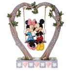 Enesco Disney Traditions by Jim Shore Mickey and Minnie Mouse on Heart Swing Figurine, 9 Inch, Multicolor