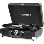 Victrola Journey Bluetooth Suitcase Record Player with Three-Speed Turntable | Black | VSC-550BT-BLK-EU