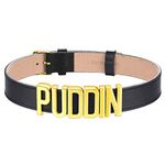 GoldChic Jewelry Black Leather Choker Puddin Collar Cosplay Punk Tall Band 19mm Adjustable DC Comics Suicide Squad Ivory & Gold Puddin Choker Punk