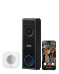 eufy Video Doorbell Camera Wireless C30 with Chime 2, Live Video Calls, 2K FHD, 10 Bell Sounds, Bluetooth Auto-Pairing, Battery Powered, Easy Installation, HomeBase S380 Compatible, No Monthly Fee